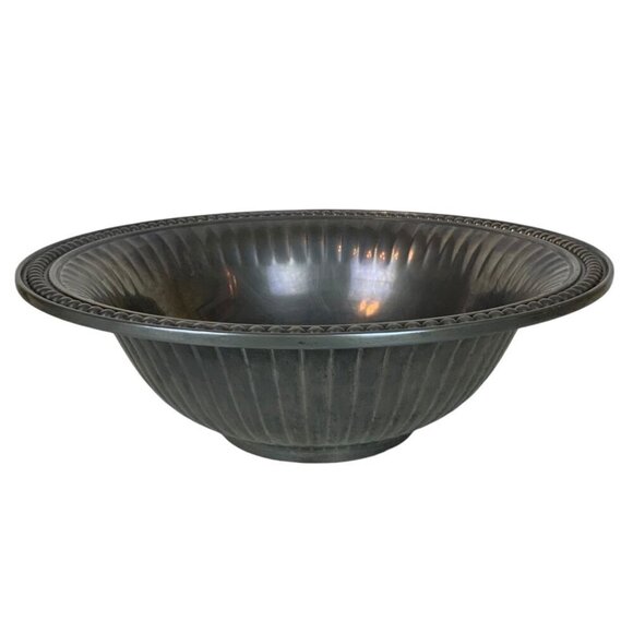 Wilton Armetale Flutes & Pearls Medium 12 inch Vegetable Serving Bowl Pewter - Picture 2 of 7